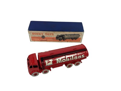 Lot 1750 - Dinky Supertoys Foden Flat Truck No.502 & Foden 14-Ton Tanker No.504 and Dinky Toys Mobilas Foden 14-Ton Tanker No.504, all in original boxes (Repainted) (3)