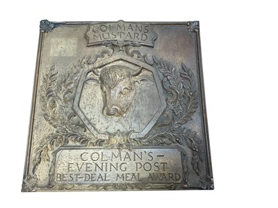 Lot 572 - Colman's Mustard relief plaque- Colman's Evening Post Best Deal Meal Award, 30.5 x 30cm