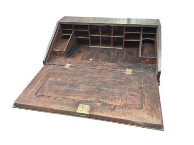Lot 1204 - George III oak clerk's desk with hidden painted panel