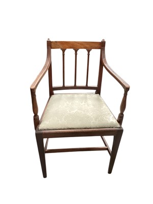 Lot 1458 - Antique mahogany elbow chair with drop in seat