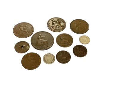 Lot 468 - G.B. - A small quantity of mixed coinage to include silver Three Pence Victoria 1873 GEF-A. UNC (11 coins)