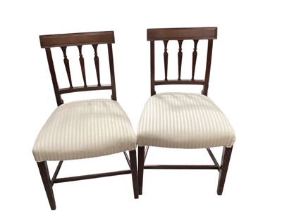 Lot 1462 - Pair of good quality nineteenth century mahogany dining chairs with upholstered seats on square taper front legs