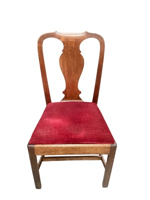 Lot 1465 - Antique mahogany dining chair with vase shape splat back