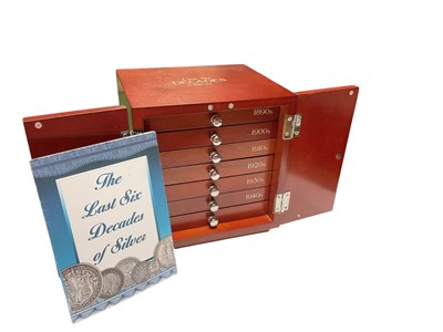 Lot 475 - G.B. - The Danbury Mint six draw coin cabinet containing silver coinage, extracted from the last six decades, circa 1890-1940s (32 coins)