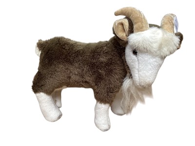 Lot 1808 - Deans small vintage golden mohair bear plus a Merrythought mohair Billy Goat 15cms high approximately.