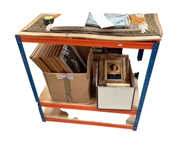 Lot 626 - Two blue and orange adjustable height storage racks (contents not included)