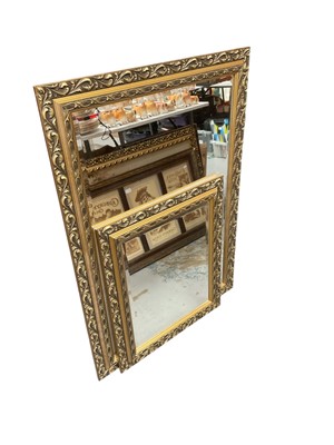 Lot 637 - Two contemporary gilt framed wall mirrors (2).