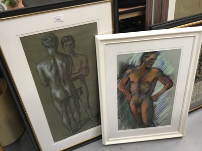 Lot 619 - Two signed Nude studies, framed and glazed