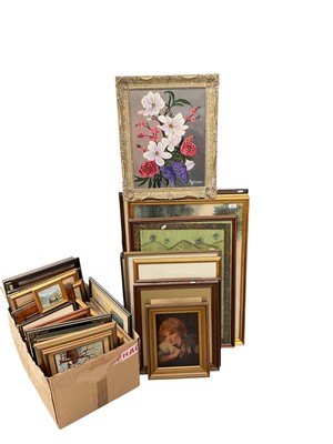 Lot 895 - Group of pictures to include oil paintings, 19th century watercolours, antique and vintage paintings and prints