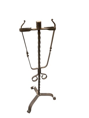 Lot 896 - 18th century iron candlestick