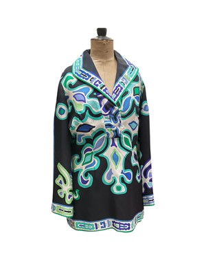 Lot 2095 - Emilio Pucci abstract print tunic top, Size 14. Preowned but unworn.
