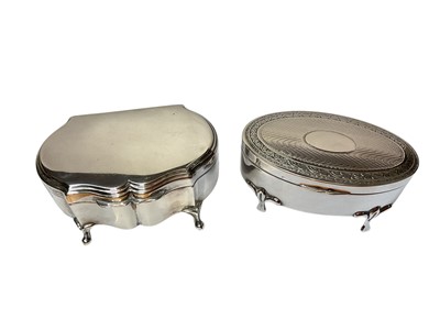 Lot 24 - Two antique silver jewellery/ trinket boxes