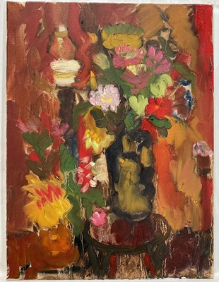 Lot 170 - Annelise Firth (b. 1961) oil on canvas, Bouquet in Lamplight, 2024, signed verso, 61cm x 46cm, unframed