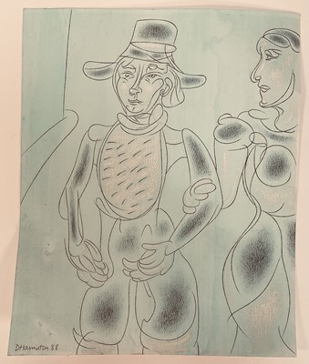 Lot 167 - David Hamilton, 20th Century - Two original drawings, Out Walking and The Shortest Day, signed and dated ‘88, unframed
