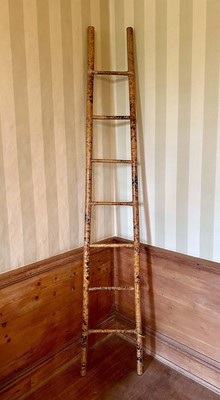Lot 1573 - Early 20th century Japanese bamboo ladder with seven rungs, 245cm high