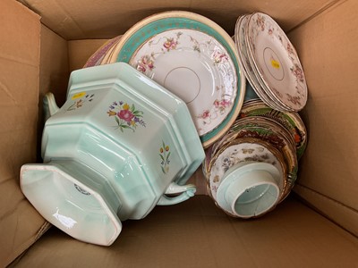Lot 46 - Blue and pink Adams dining set