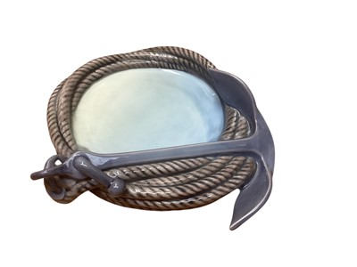 Lot 909 - Bing & Grondahl dish with rope and anchor, no.2377, together with a figure group, no.2037