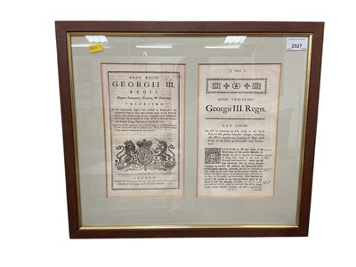 Lot 2527 - George III document fragment, mounted in glazed frame.