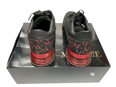 Lot 2107 - Michael Kors trainers Brenden white / silver size 5 new. Two pairs of Mallett London trainers Popham Gas Infared pre-owned and Popham Gas Midnight Blue pre-owned. Both size 8, boxed with light...