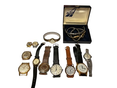 Lot 173 - 1930s 9ct gold cased wristwatch, together with various other vintage watches