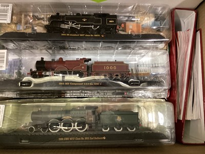 Lot 1954 - Great British Locomotives Collection Magazines and associated models (41 locomotives complete) (3 boxes)