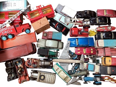 Lot 1802 - Diecast unboxed selection of mostly Corgi & Dinky models to include Chipperfields Circus, TV related Chitty Chitty Bang Bang, Fodens, ABC TV van & others (Qty)
