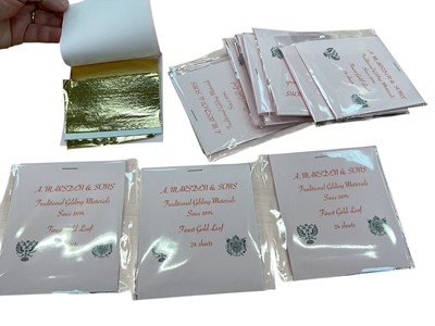Lot 2437 - 14 books of gold loose leaf