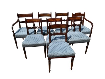 Lot 1482 - Matched set of eight Regency mahogany dining chairs, to include two...