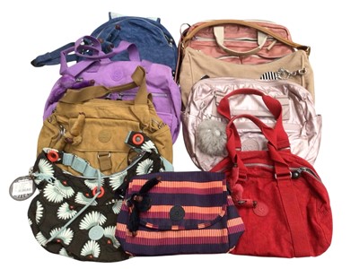 Lot 2117 - Lot of Kipling bags, all pre-owned but mainly very light use. Including back packs, tote bags etc, various sizes (13) plus purses (6)