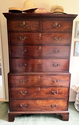 Lot 1489 - George III mahogany chest on chest
