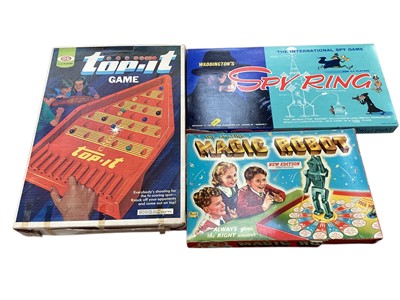 Lot 1967 - Selection of vintage board games including Magic Robot, Spy Ring etc (1 box)