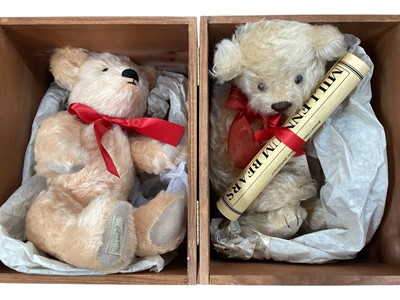 Lot 1981 - Deans Millennium Bears (2) with wooden box and certificates, 382/500. Merrythought Hope and Rusty Cheeky 15/30 both with certificates.