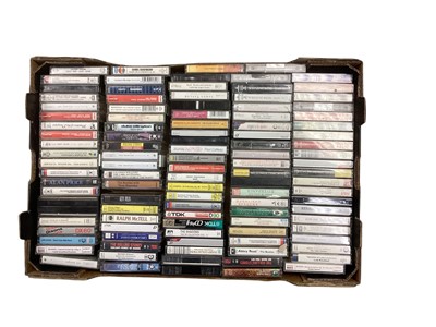 Lot 2282 - Two boxes of VHS tapes, cassettes and CD's featuring The Beatles, Rolling Stones, Bob Dylan, Manfred Mann, Ralph McTell, The Shadows and classical artists