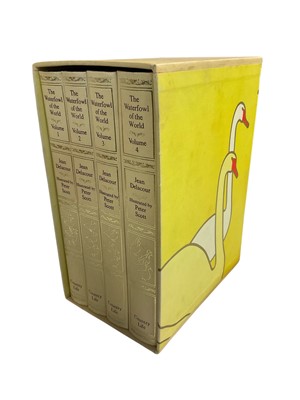Lot 1385 - The Waterfowl of the World, set of four hardback volumes in case, by Jean Delacour and illustrated by Peter Scott