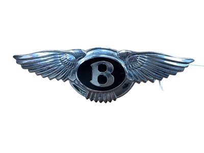 Lot 2157 - 1940s-1960s Bentley Flying B chrome and enamel radiator badge 16.1cm