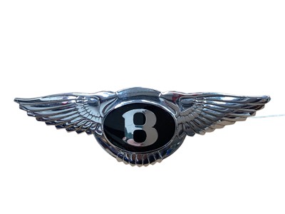 Lot 2158 - 1940s-1960s Bentley Flying B chrome and enamel radiator badge 16.1cm