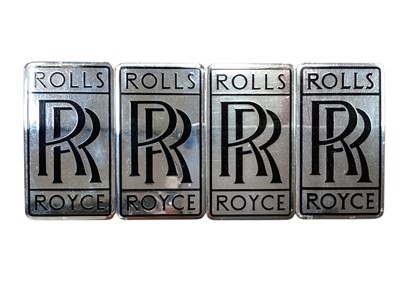 Lot 2160 - Four Rolls-Royce black enamel radiator badges