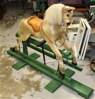 Lot 2851 - Victorian-style child's rocking horse, signed -...