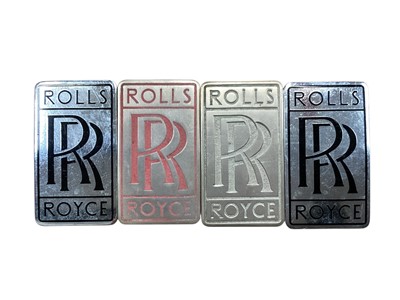 Lot 2161 - Four Rolls-Royce enamel, chrome and nickel radiator badges