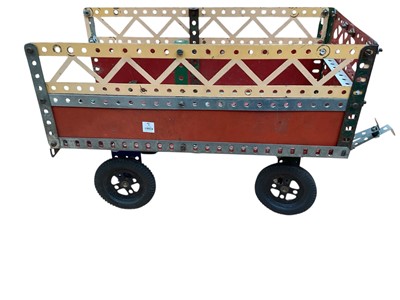 Lot 2610 - Meccano model of a steam wagon with extra components.