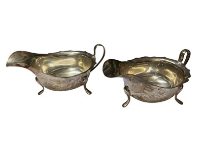 Lot 120 - Pair of 1950s silver sauce boats (Sheffield 1955)