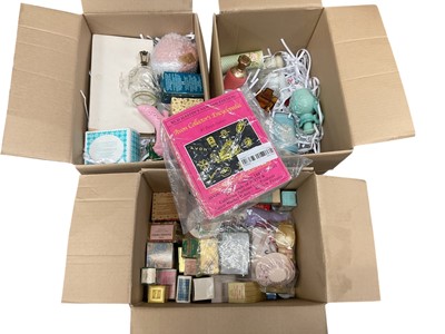 Lot 2421 - Large collection of vintage Avon bottles, decanters, vanity items and makeup