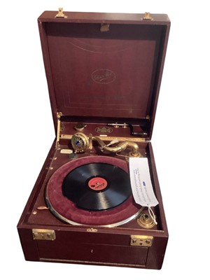 Lot 2311 - Edison Bell Electron Gramophone with unusual brass fittings, no. E.B.345G