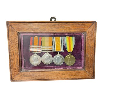 Lot 733 - Boer War / First World War medal group comprising Queen's South Africa, King's South Africa, War and Victory medals