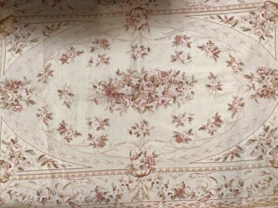 Lot 2131 - Four tapestry cushions, tapestry bedroom rug, woven bell pull and other embroidered items.