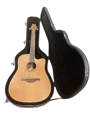 Lot 2226 - LAG 4 Seasons autumn 300DCE electro acoustic guitar serial number 0710C12423 with Grover tuners and hard case