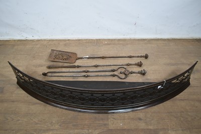 Lot 1570 - Small antique neo-classical bowfront steel fender