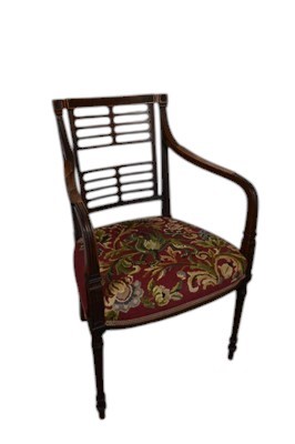 Lot 1568 - Late 19th century rosewood open armchair
