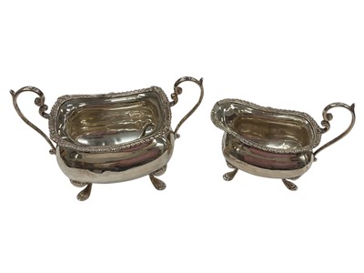 Lot 143 - Late Victorian silver sugar bowl and matching cream jug, (London 1900), all at approximately 10.5ozs (2).