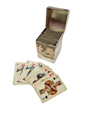Lot 184 - Set of late Victorian novelty miniature playing cards in silver case, (London 1899), maker Goldsmiths & Silversmiths Co, 5.4cm in height.